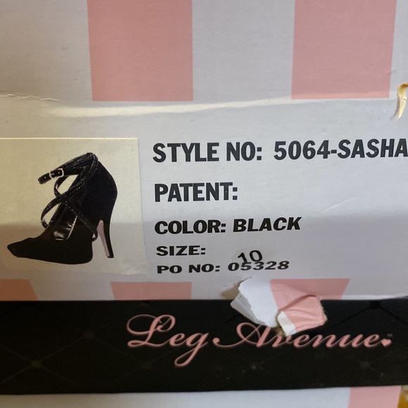 Leg Avenue black high heels with sparkly strap - Picture 3 of 4